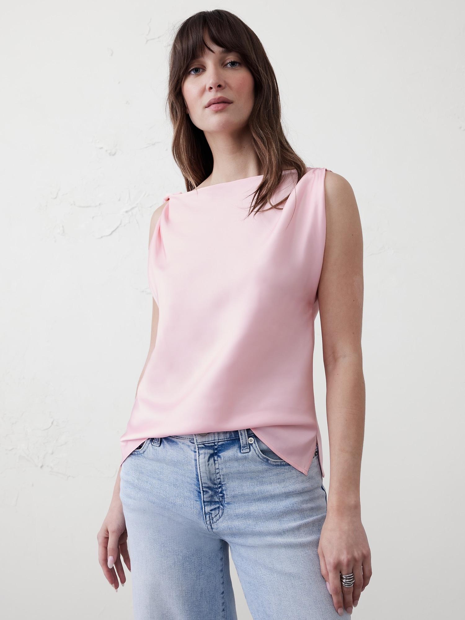 ruched-shoulder top