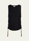 ruched sides rib tank top