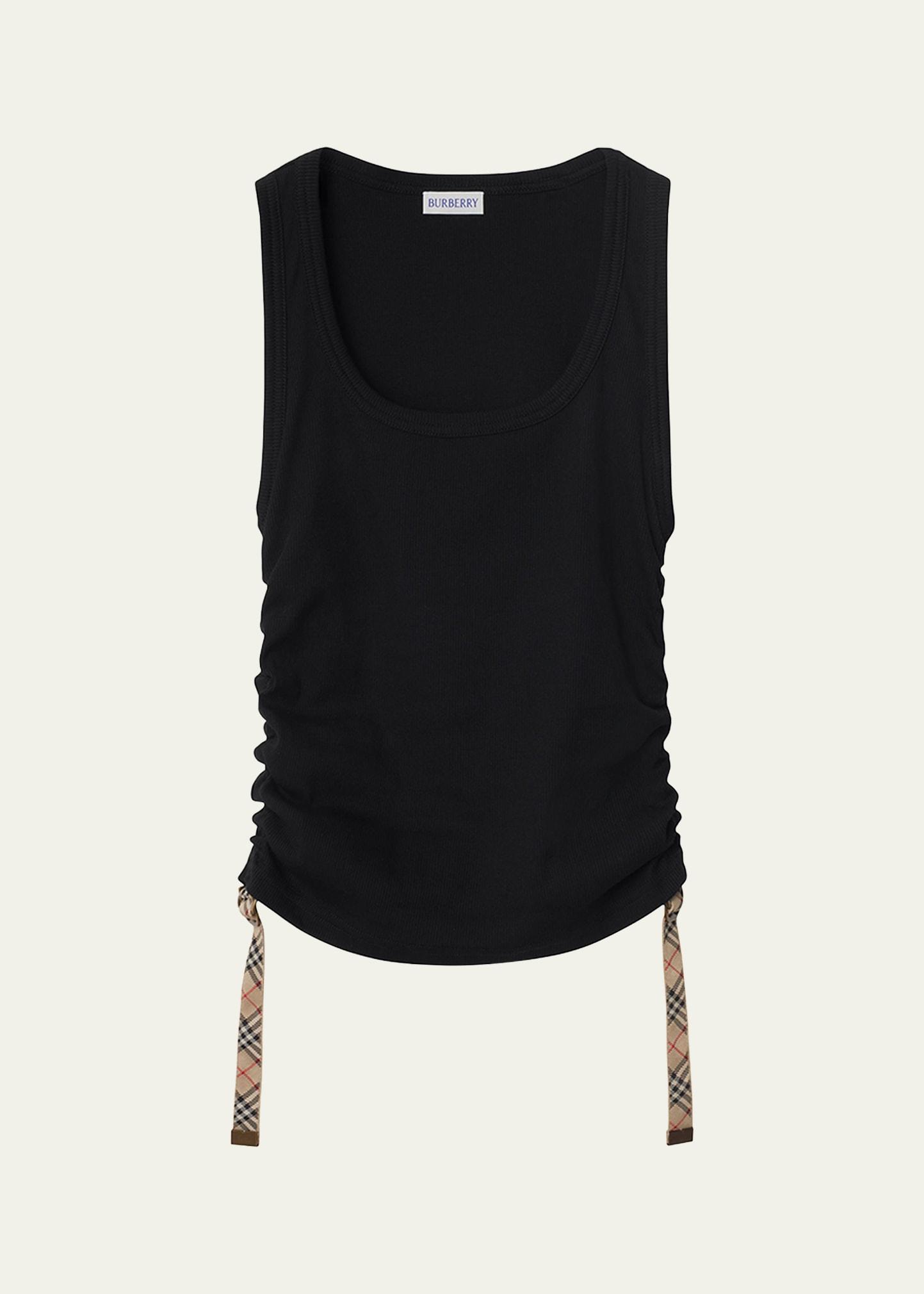 ruched sides rib tank top