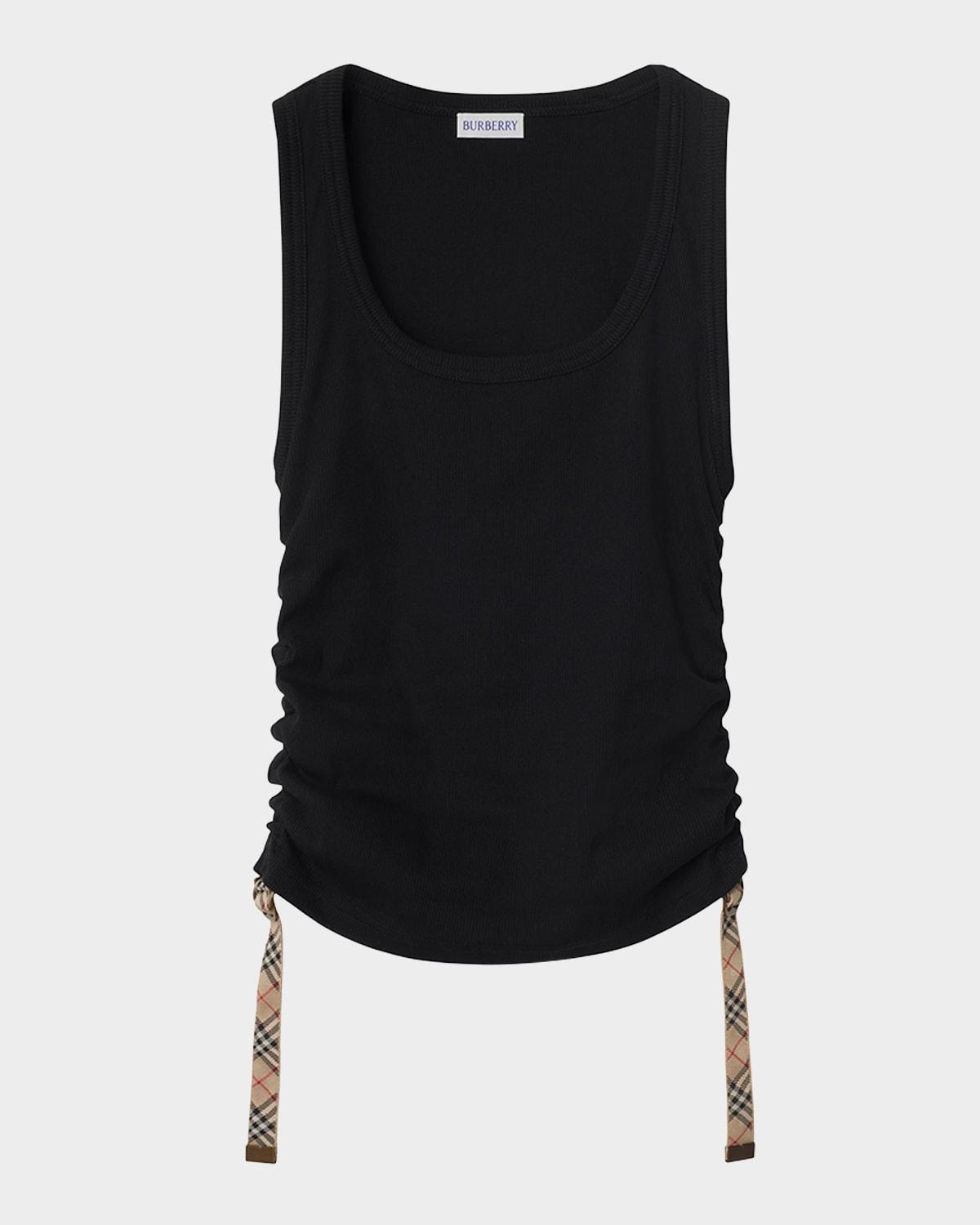 ruched sides rib tank top