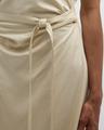 ruched sleeveless tie-waist fluid maxi dress