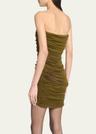 ruched strapless mini dress