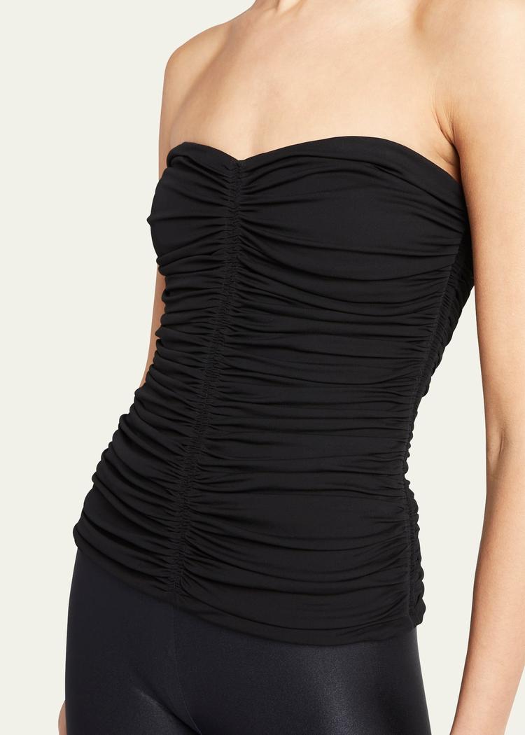ruched strapless tube top