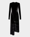 ruched velvet side button dress