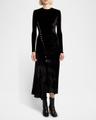 ruched velvet side button dress