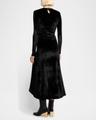 ruched velvet side button dress