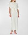 ruched waist long cape dress