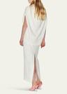 ruched waist long cape dress