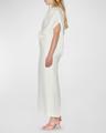 ruched waist long cape dress