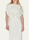 ruched waist long cape dress