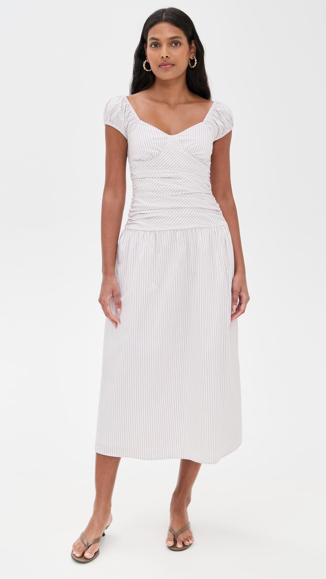 ruched waist midi dress