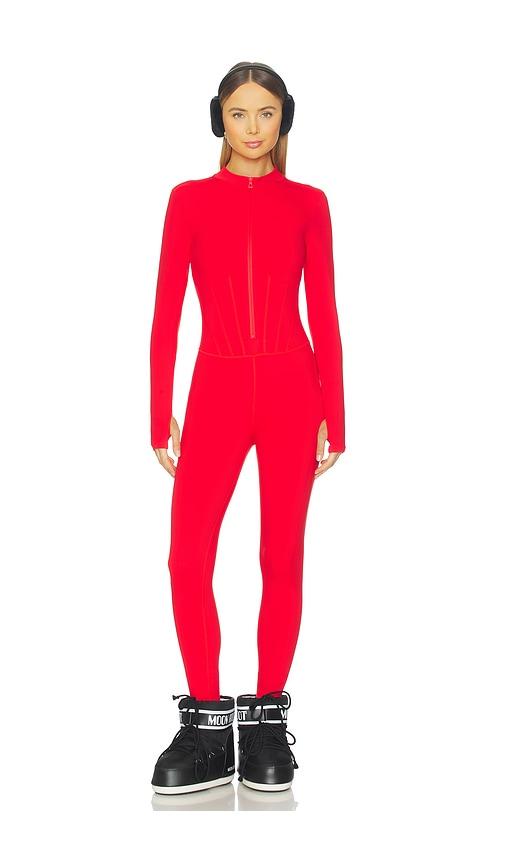 rudsak ivy jumpsuit in red.