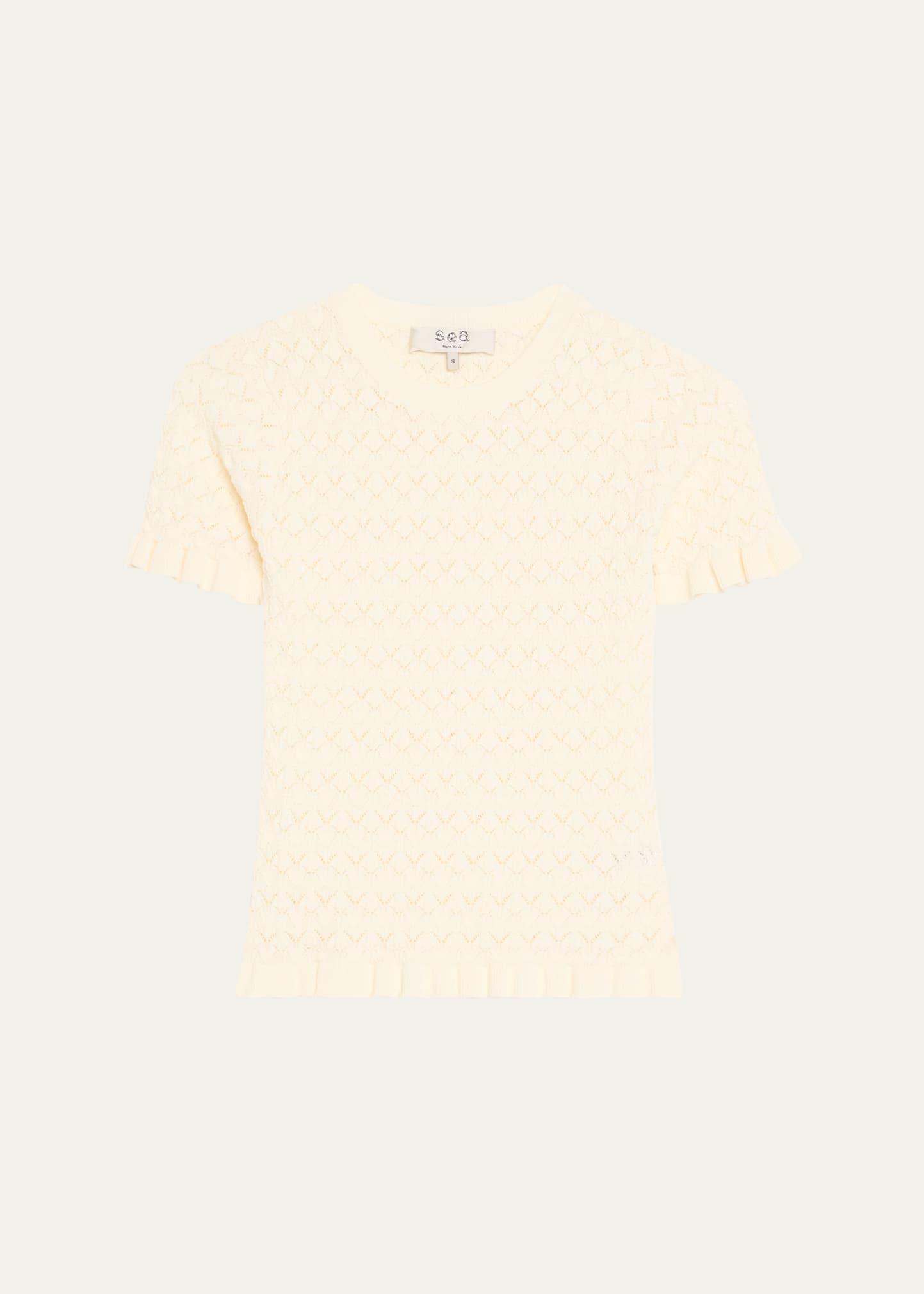 rue fine knit short-sleeve top