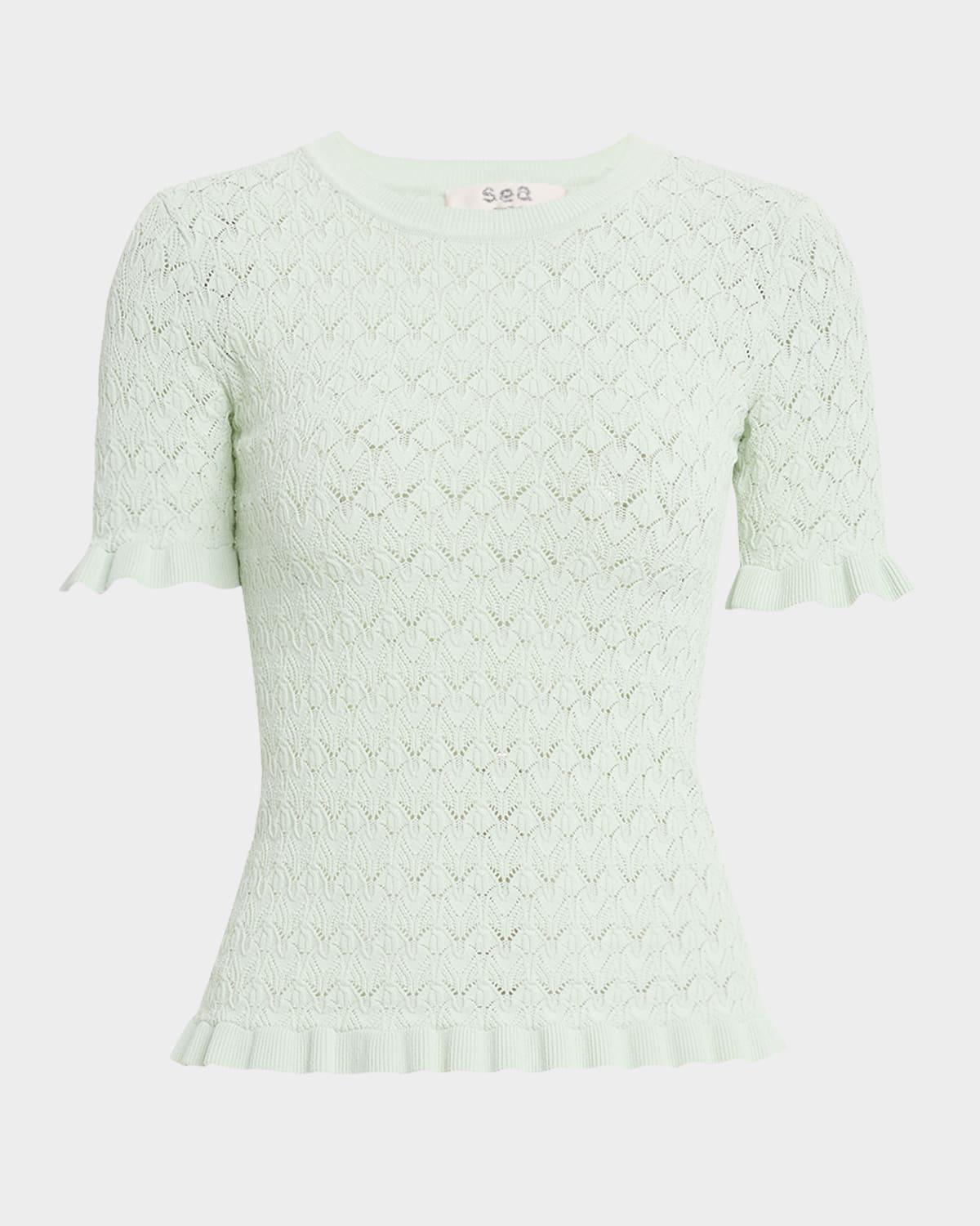 rue fine knit short-sleeve top