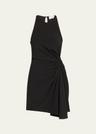 rue sleeveless ruched mini dress