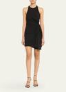 rue sleeveless ruched mini dress