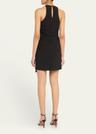 rue sleeveless ruched mini dress