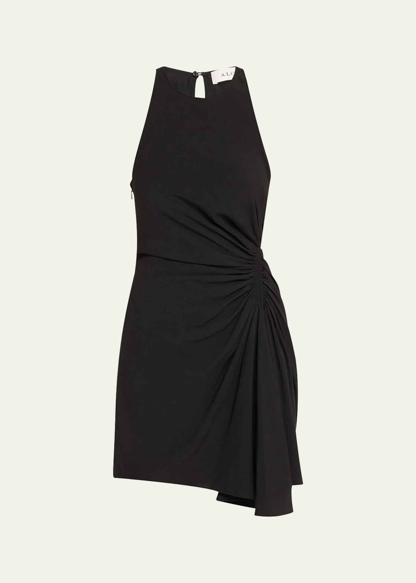 rue sleeveless ruched mini dress