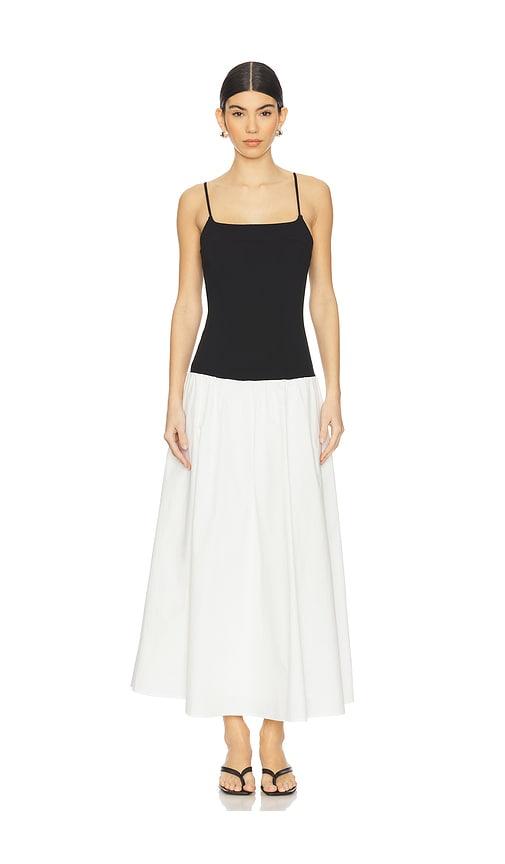 rue sophie ines dress in black,white.