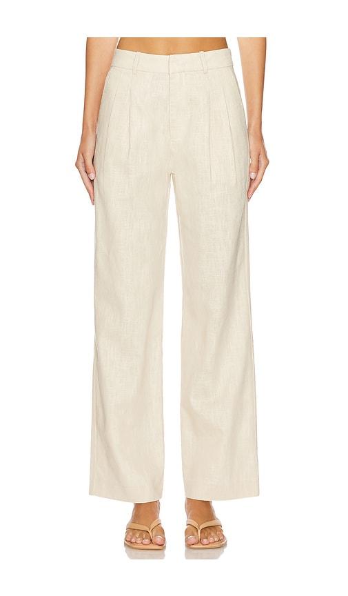 rue sophie reise linen pant in beige.