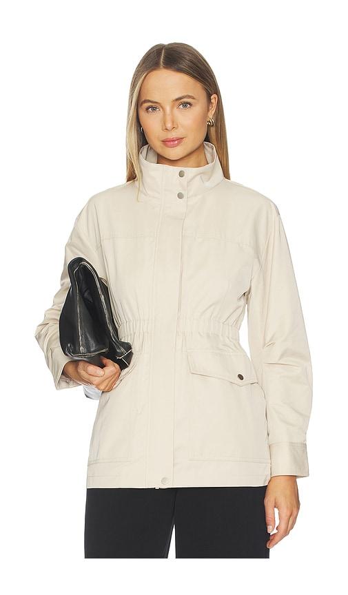 rue sophie tovi jacket in tan.