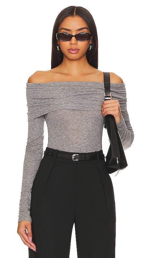 rue sophie triomphe top in grey.