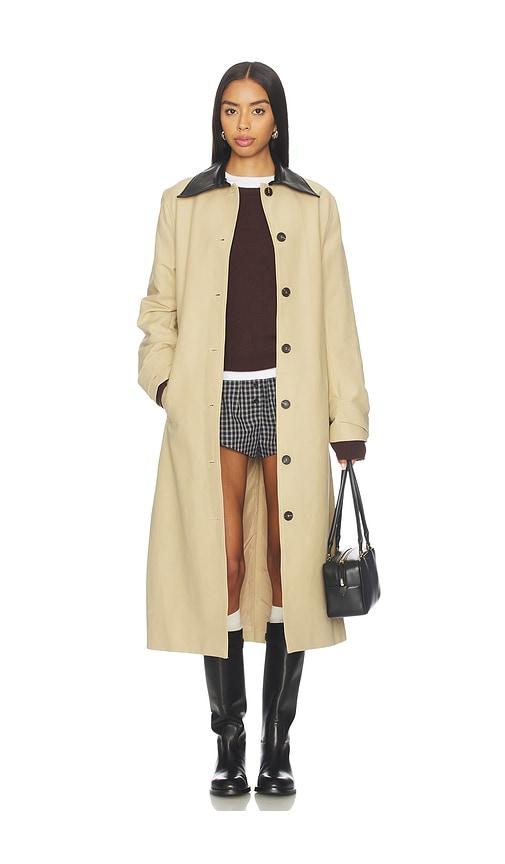 rue sophie vinni coat in tan.