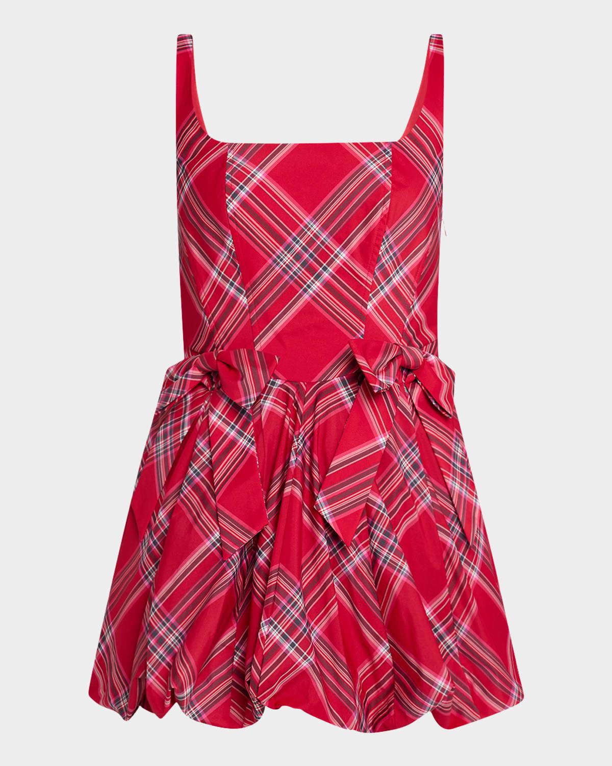 ruelle tartan mini bubble dress