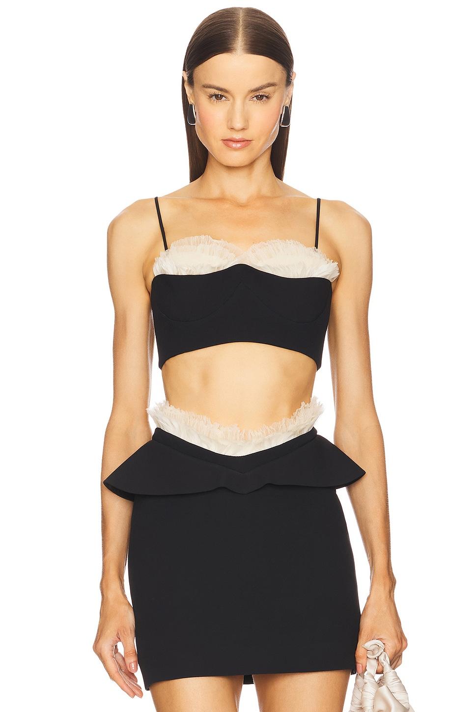 ruffle & feather balconette bra top