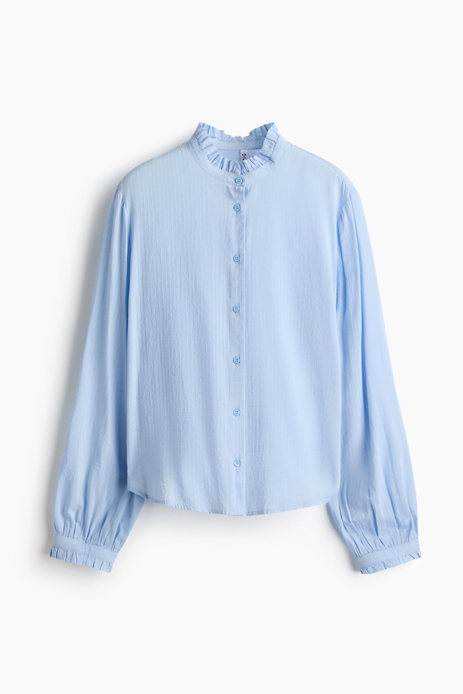 ruffle-collar blouse