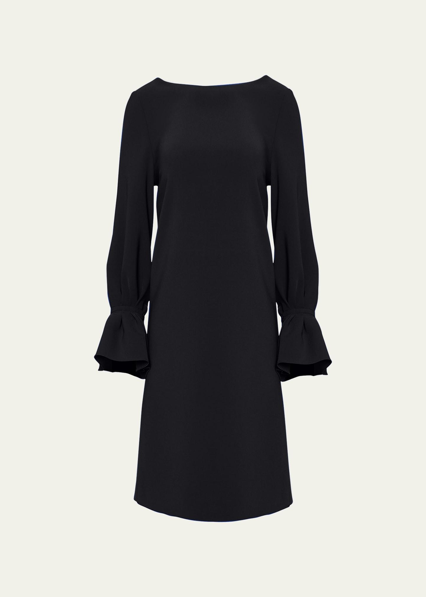 ruffle-cuff shift dress