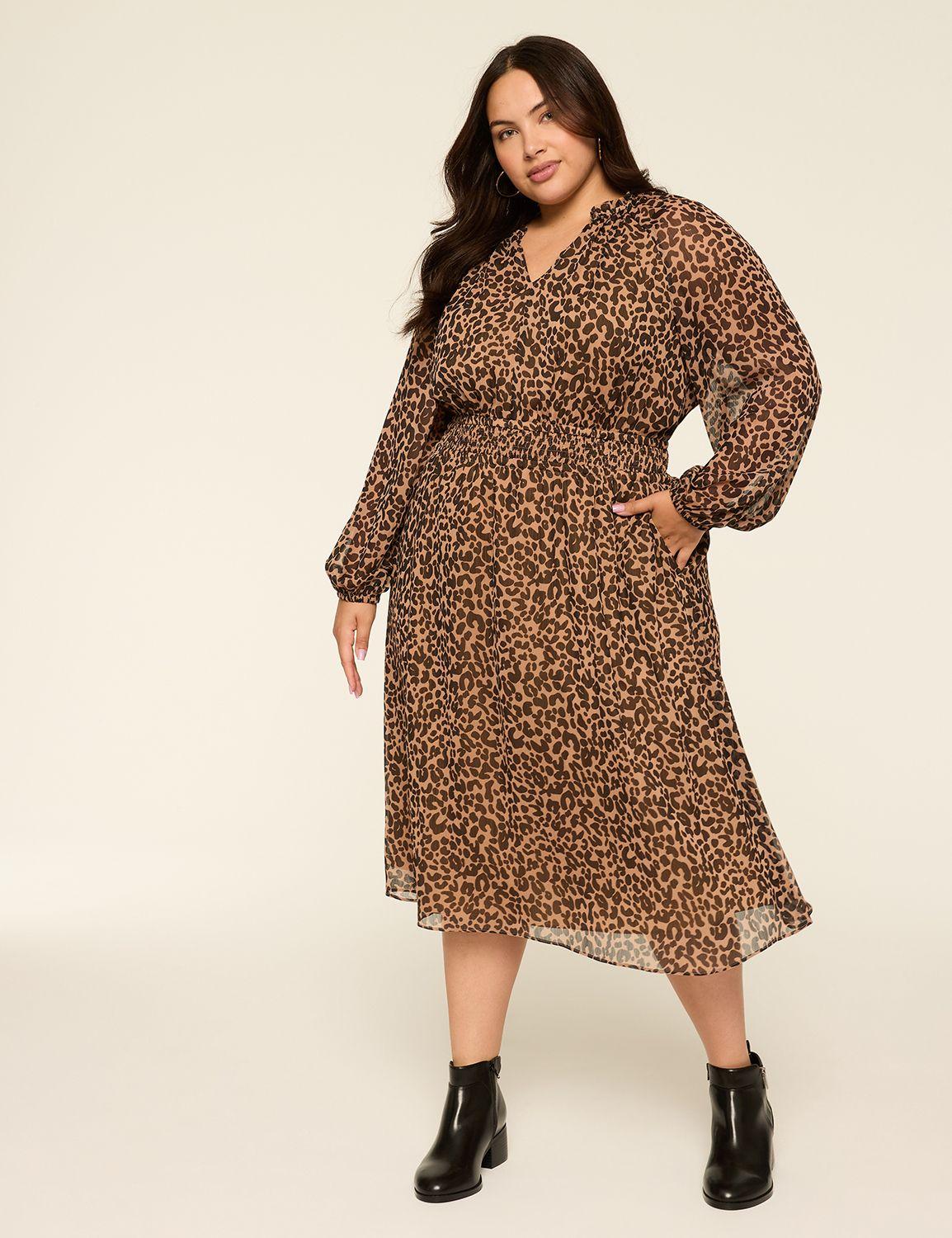 ruffle-detail fit & flare midi dress