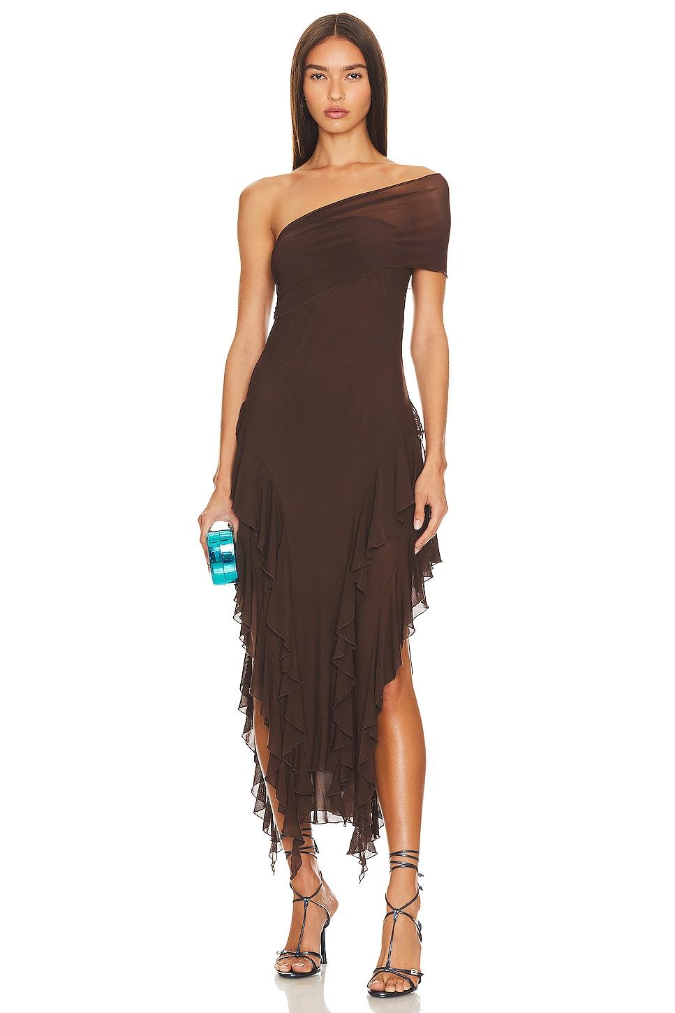 ruffle mesh dress