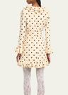 ruffle polka dot belted mini dress