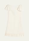 ruffle sleeve wool mini dress