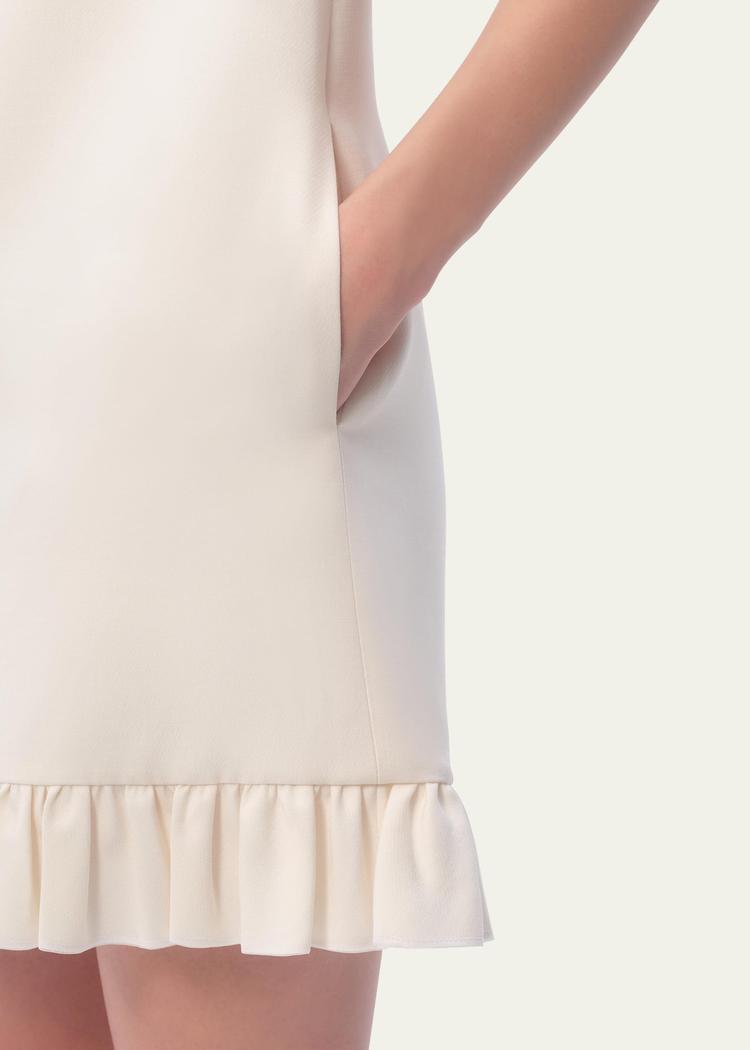 ruffle sleeve wool mini dress