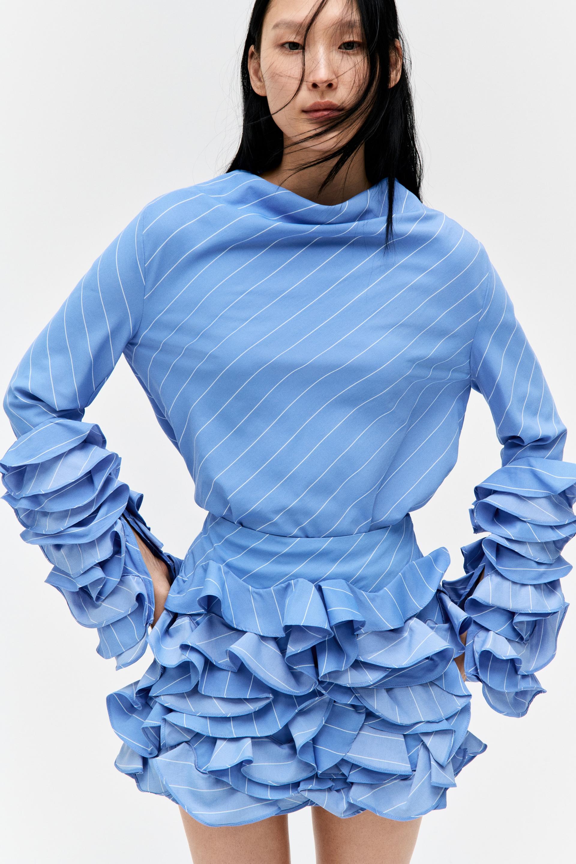 ruffle-sleeved blouse