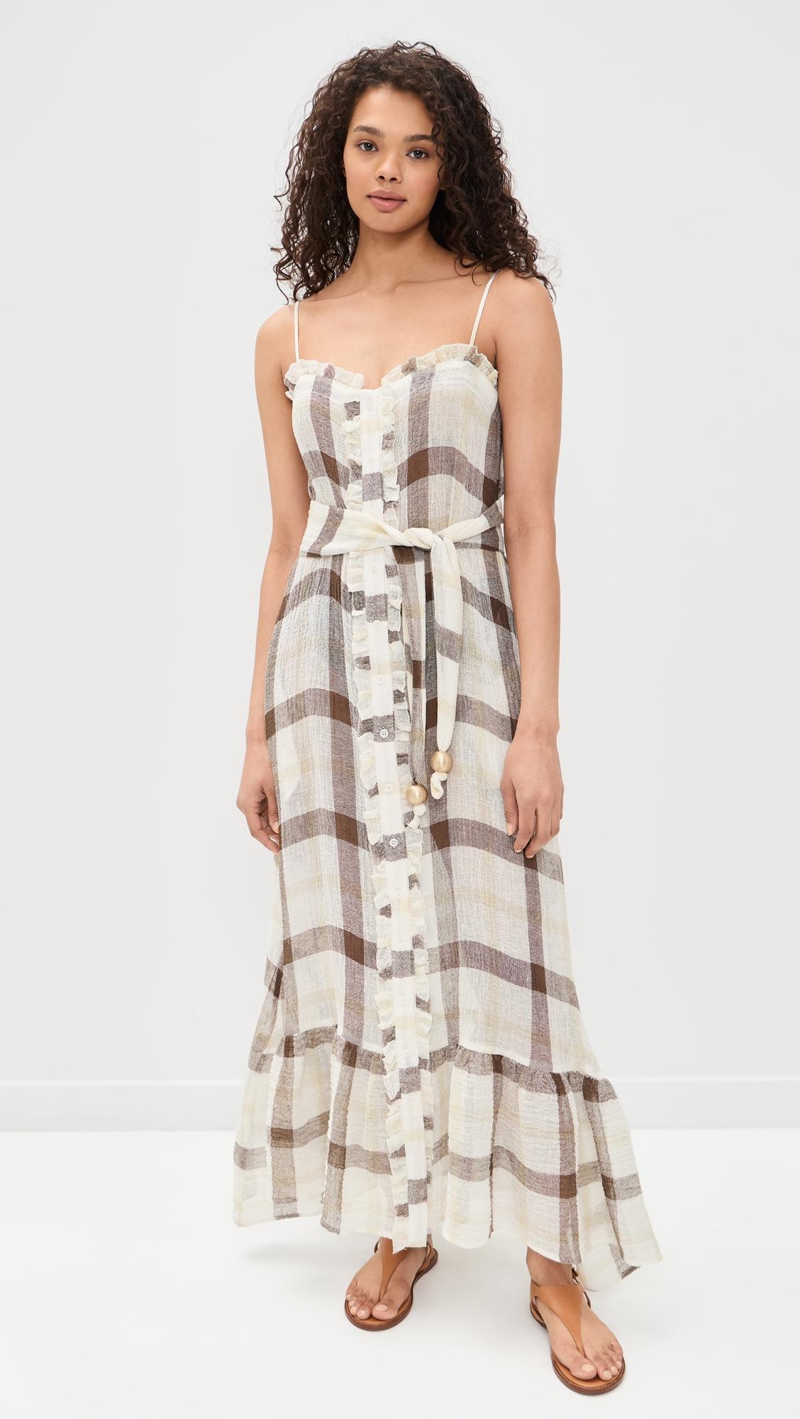 ruffle slip dress maxi