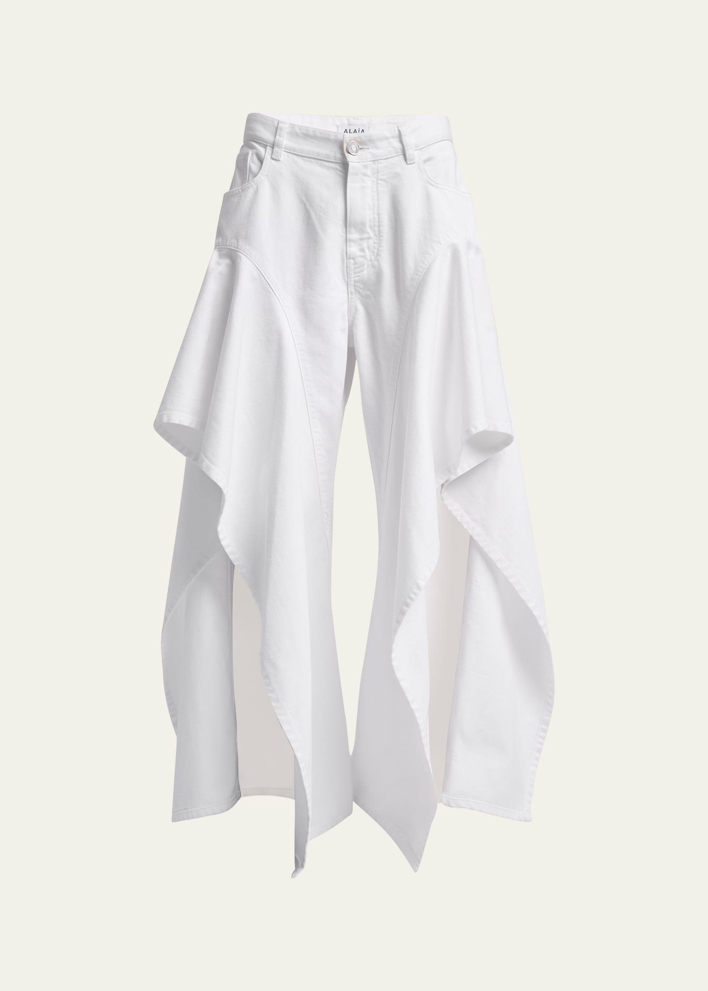 ruffle slit jeans