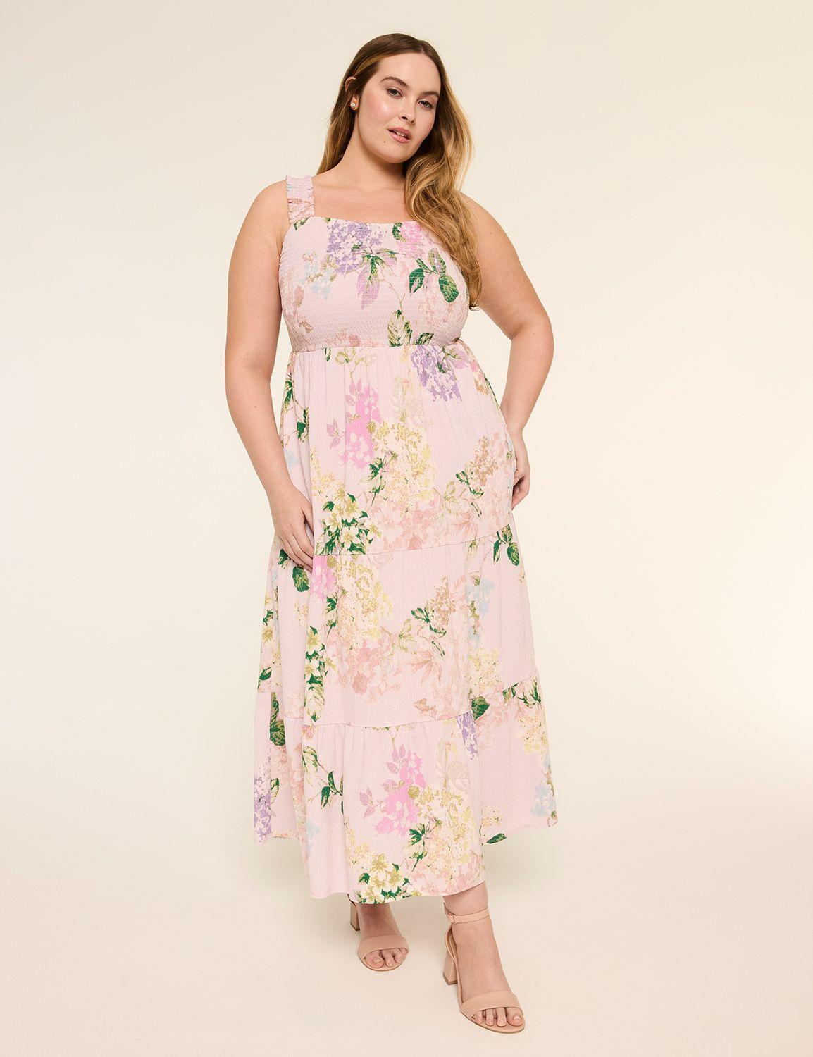 ruffle-strap tiered midi dress