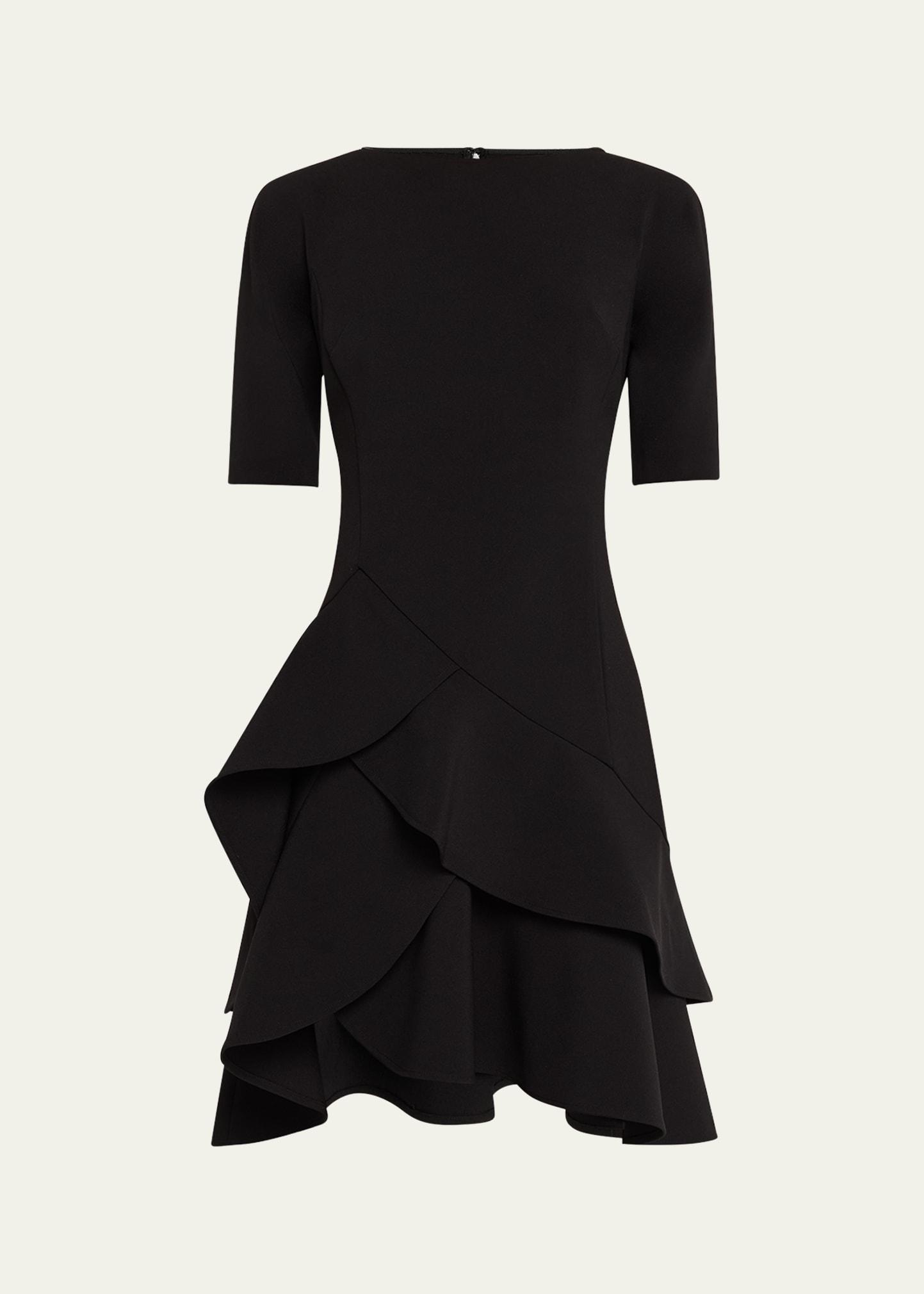 ruffle stretch crepe dress