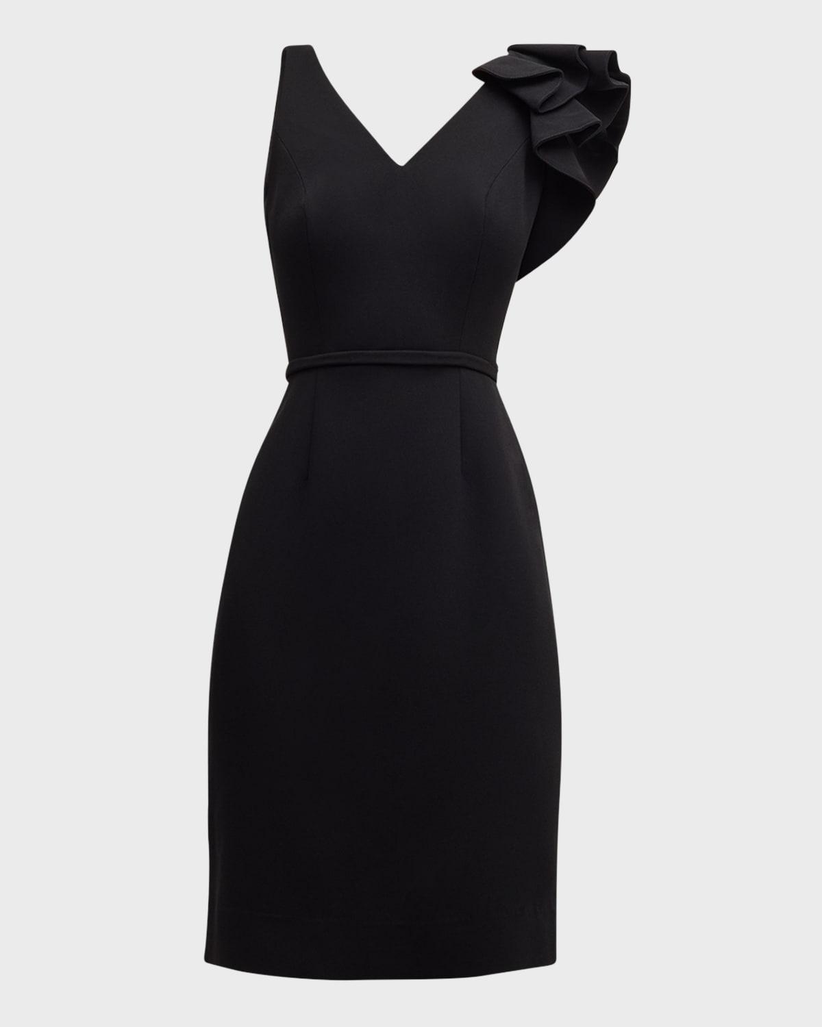 ruffle stretch crepe dress