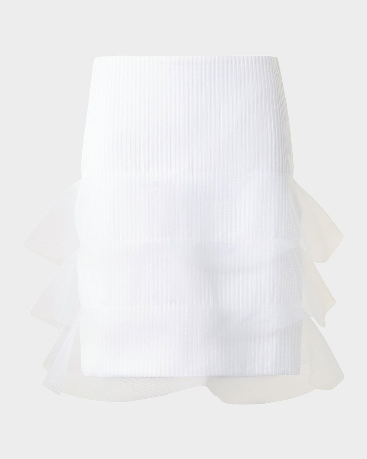 ruffle-trim ribbed mini skirt