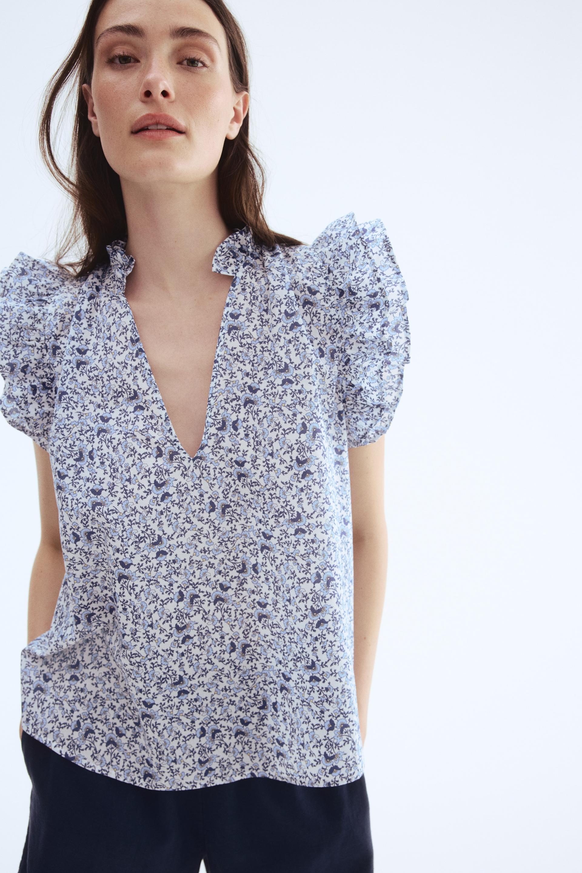 ruffle-trimmed blouse
