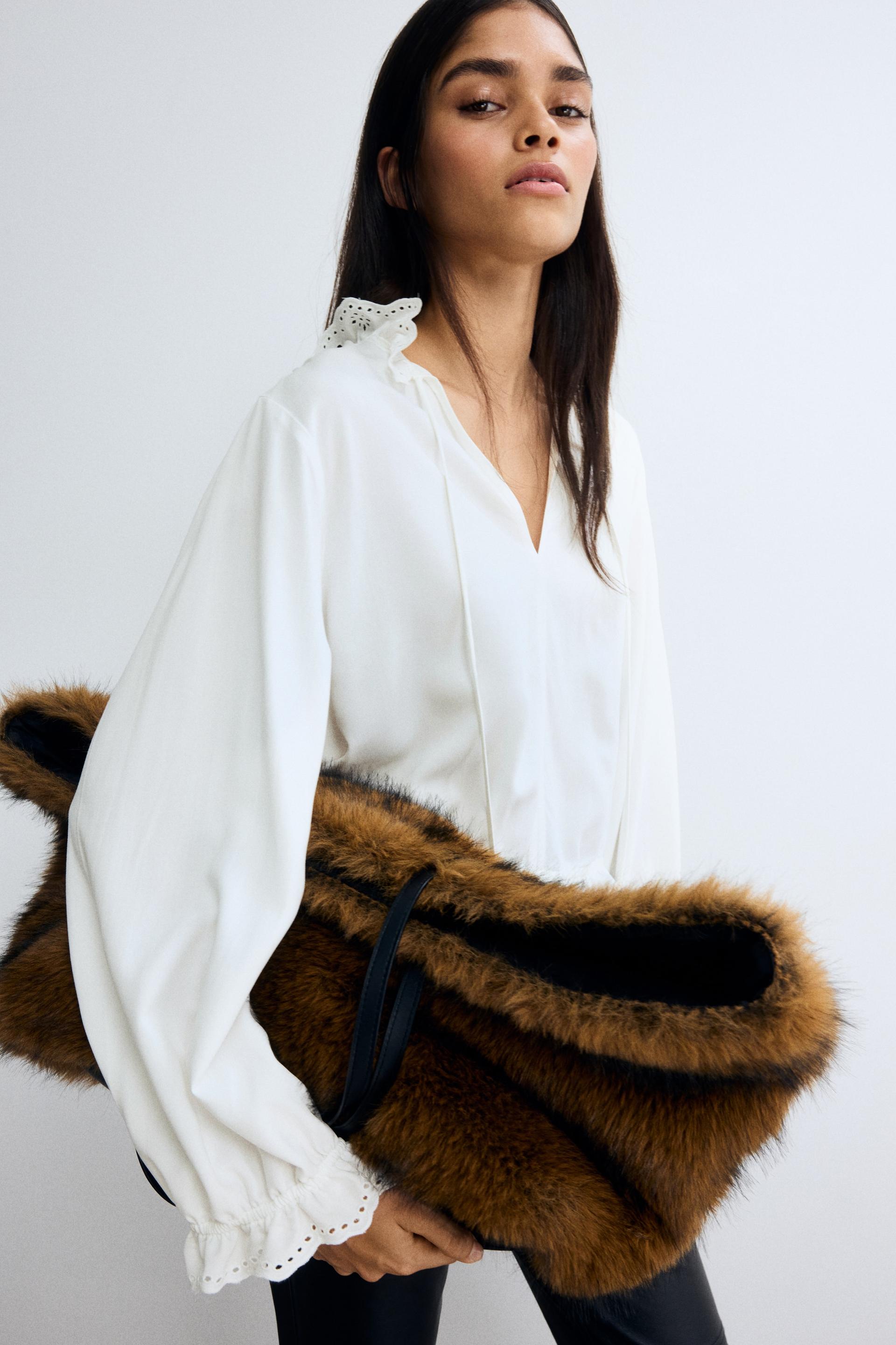 ruffle-trimmed blouse