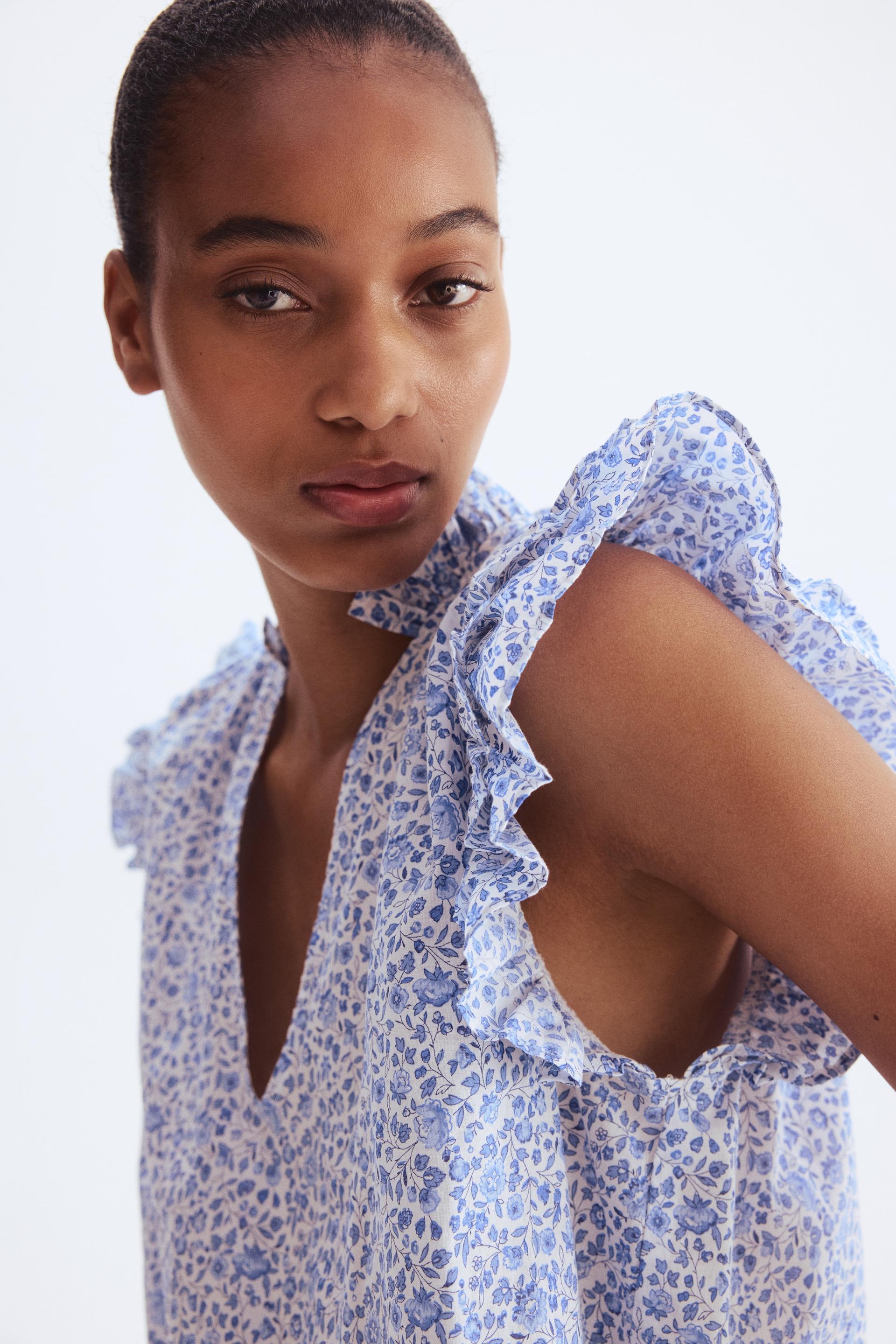 ruffle-trimmed blouse