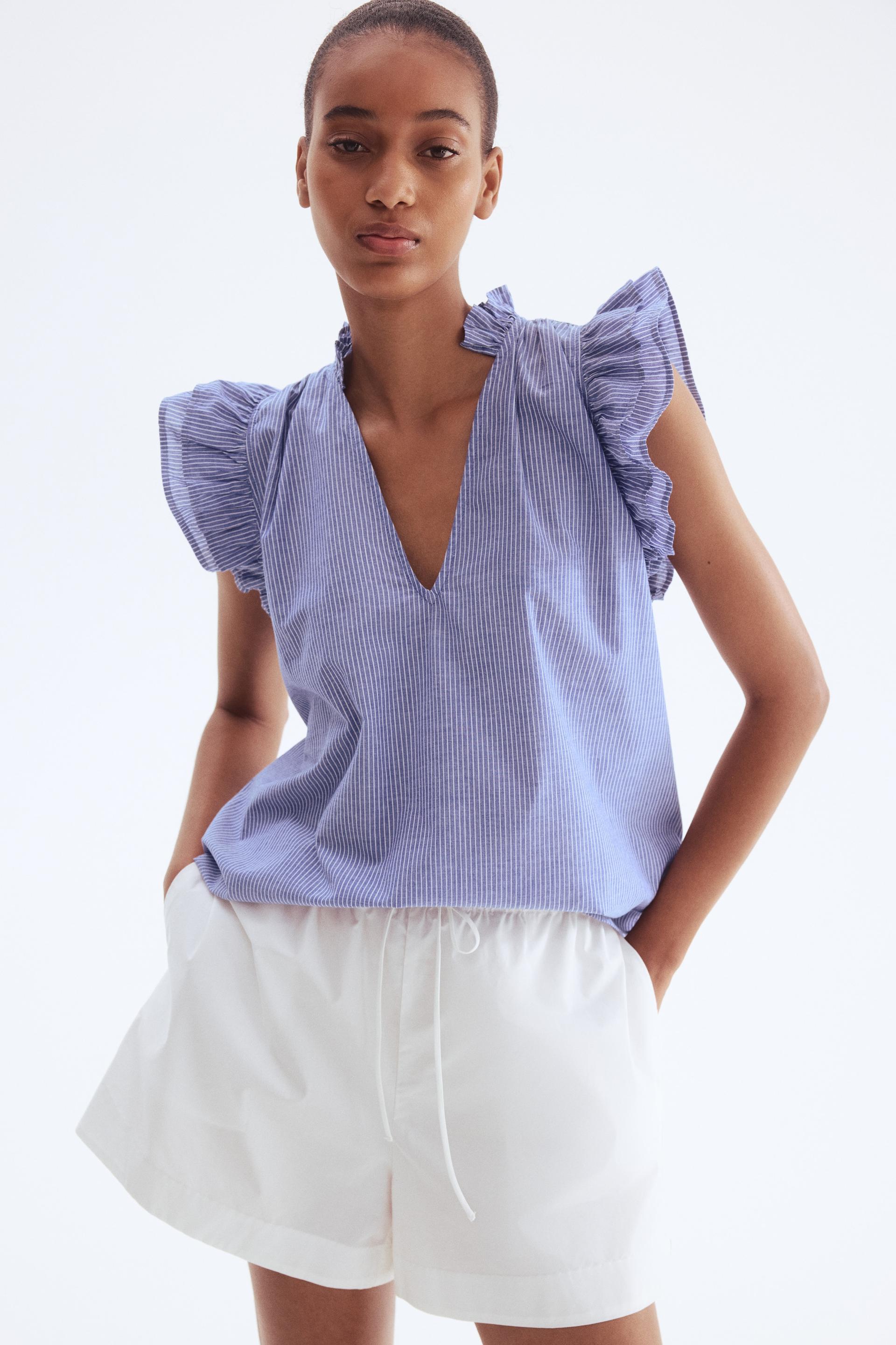 ruffle-trimmed blouse
