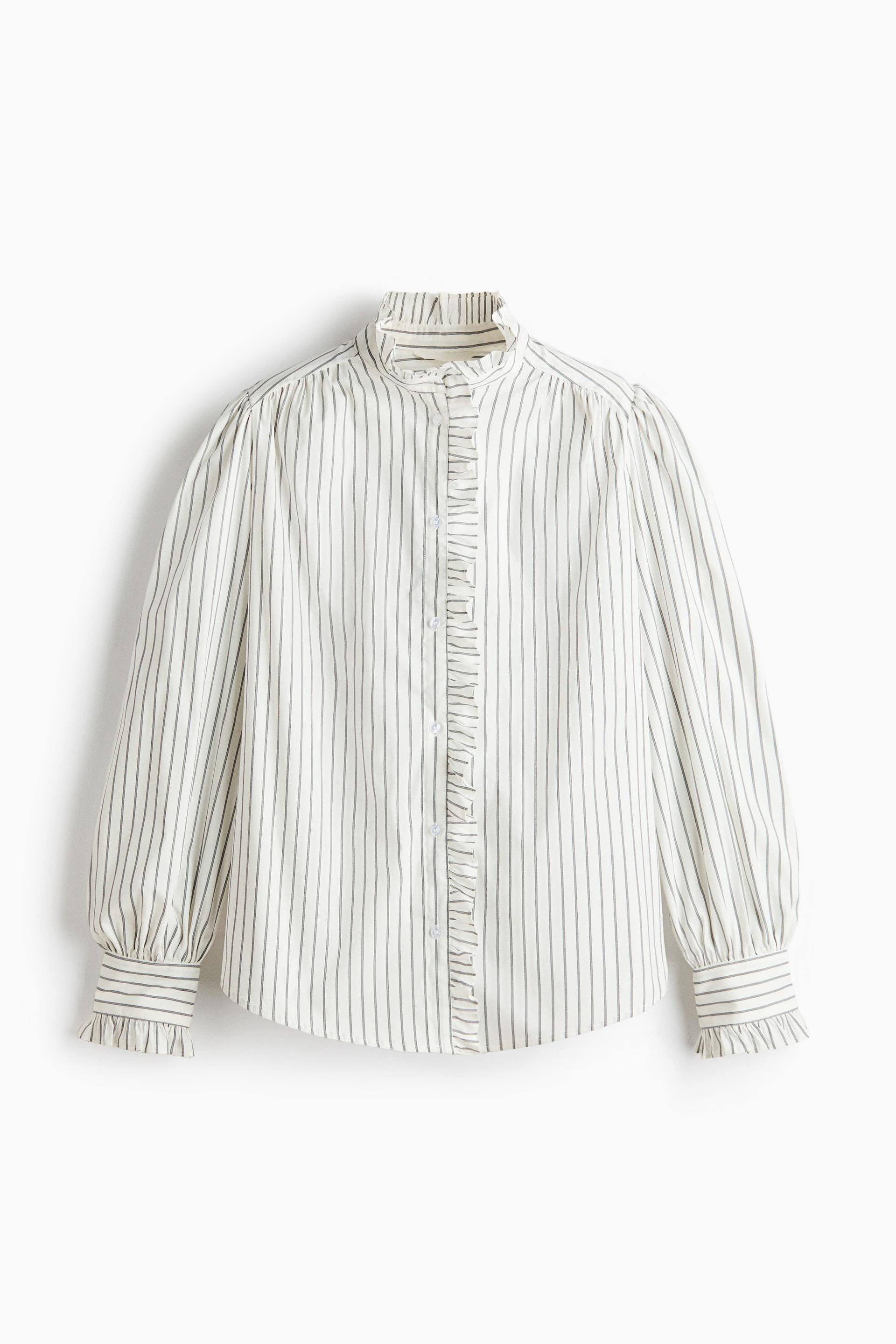 ruffle-trimmed blouse