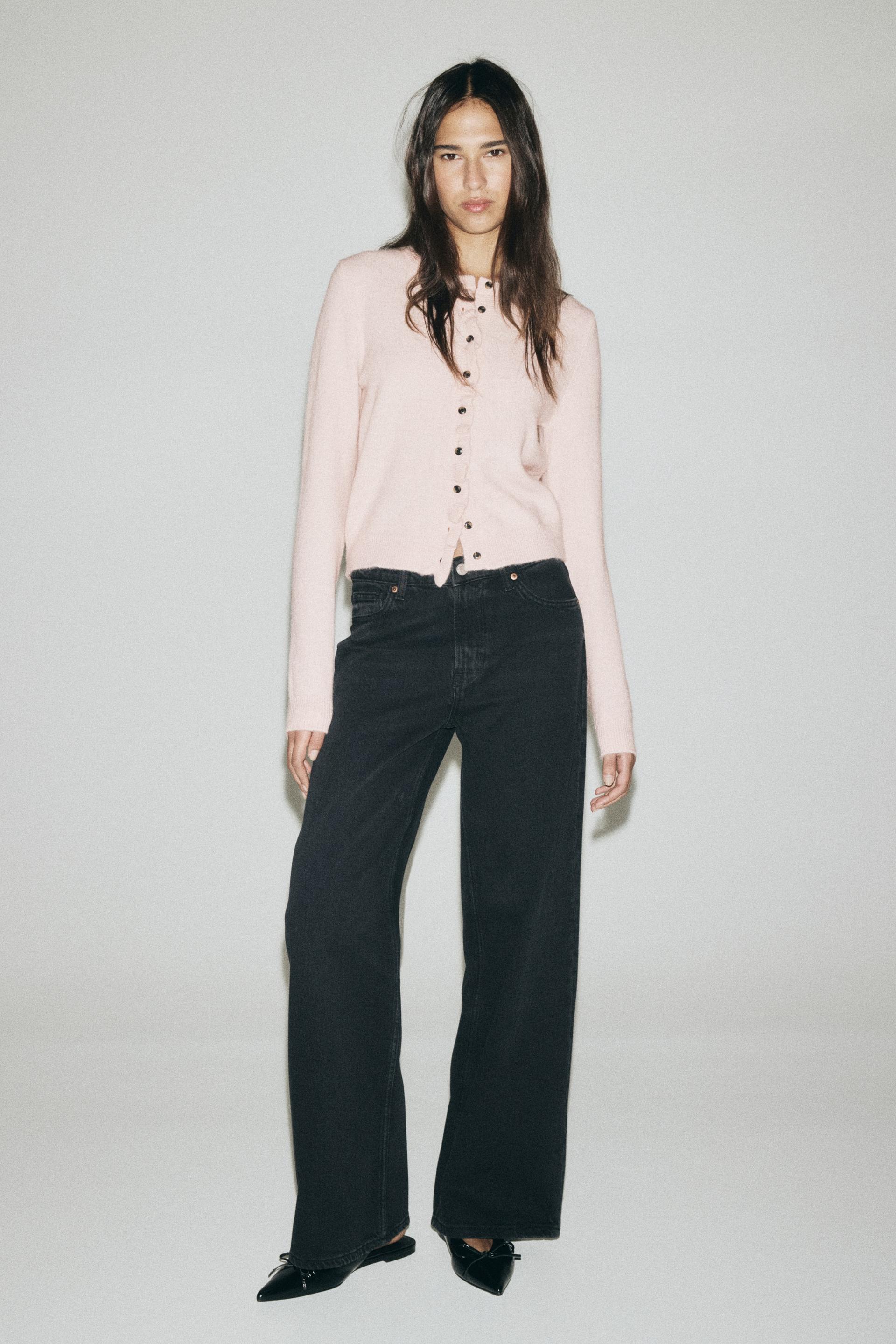 ruffle-trimmed cardigan