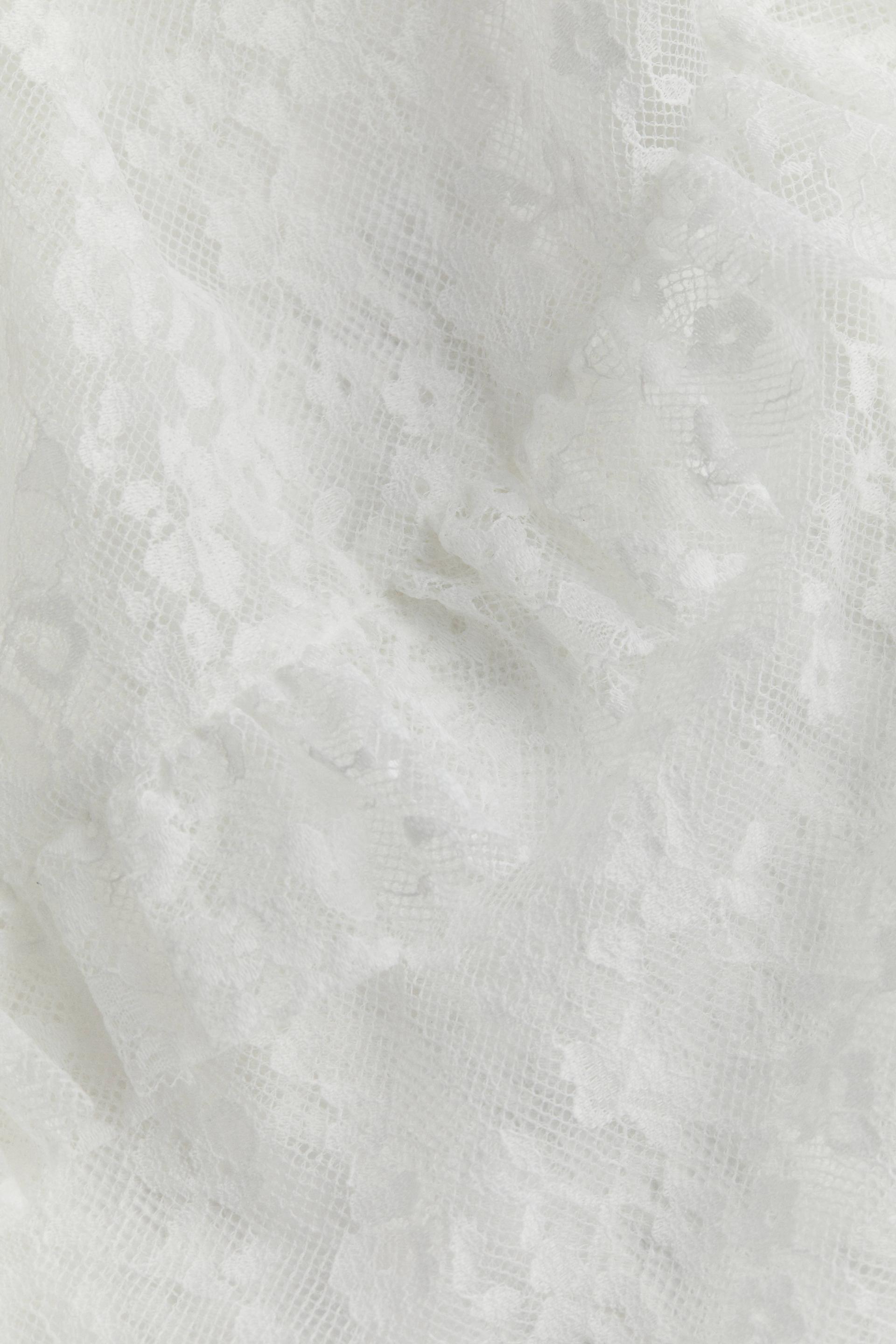 ruffle-trimmed lace dress